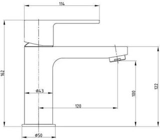 Смеситель для раковины E.C.A. Nita 102188034EX хром